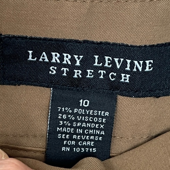 2/$25 Larry Levine Womens Cullote Pants Capri 10 Brown High Waist Flat Loose - Picture 15 of 16
